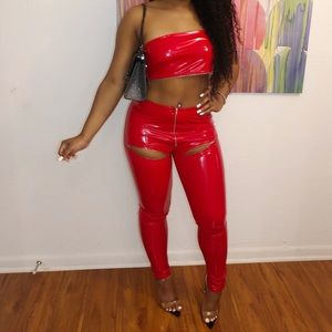 2 pc latex zipper set
